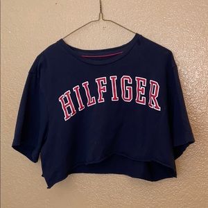 Tommy Hilfiger Navy Blue Crop Tee